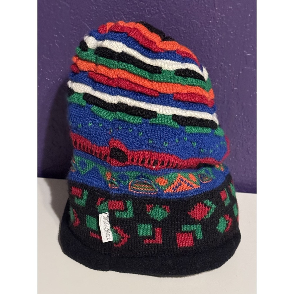 Vintage Conte Of Florence Beanie Hat Toque 3D Knit Coogi Made In Italy Wool